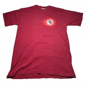 Vintage Oklahoma Sooners Graphic Tshirt Mens Medium Jerzees Tag Red -FEW STAINS